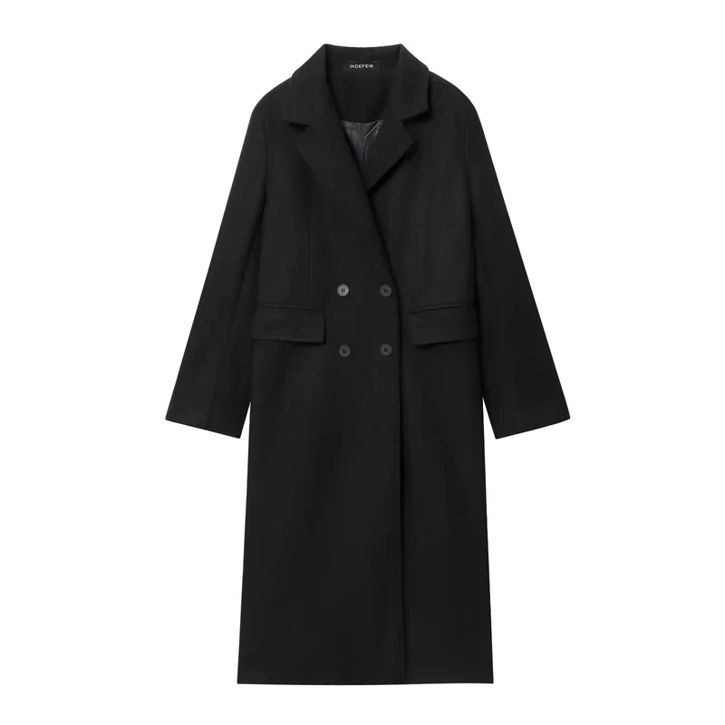 Manteau croisé à manches longues