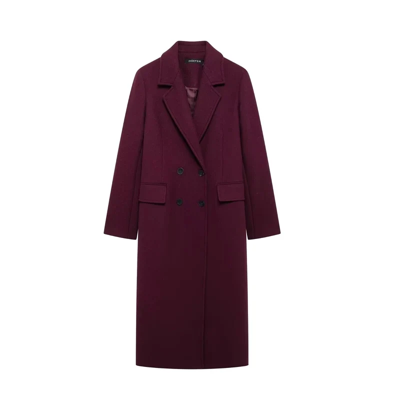 Manteau croisé à manches longues
