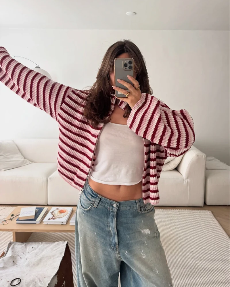 Veste zippée de luxe en laine cachemire