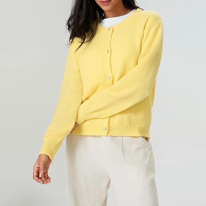 Cardigan en cachemire doux tricoté