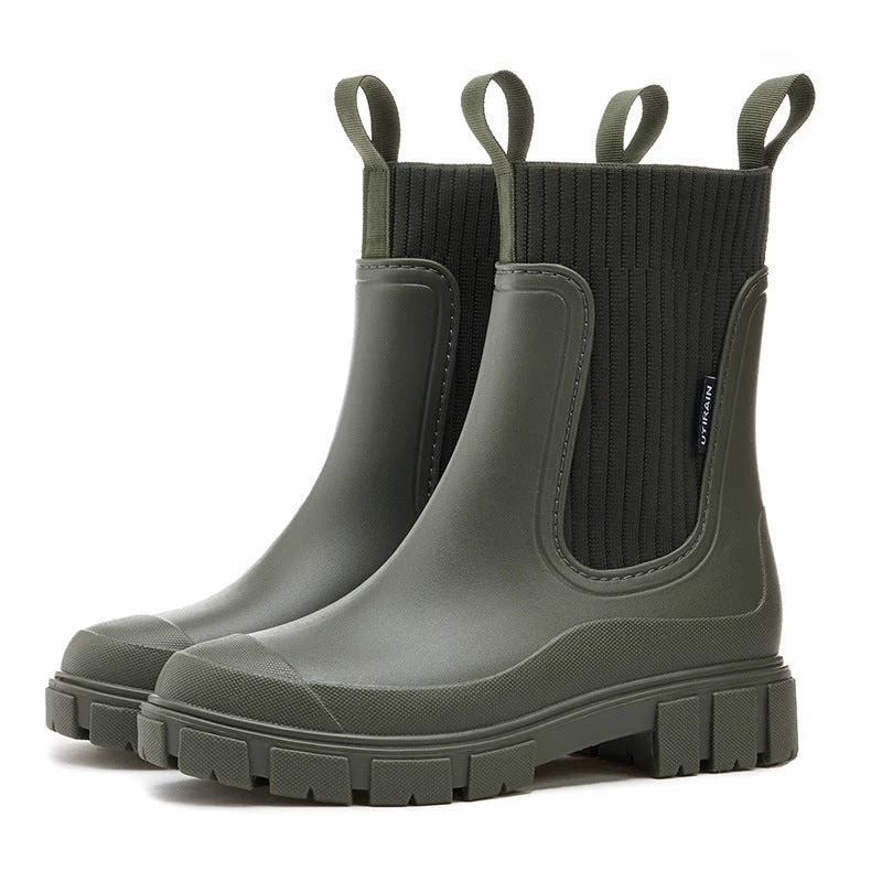 Bottes de pluie en caoutchouc imperméables Heidi-Mode avec semelle antidérapante