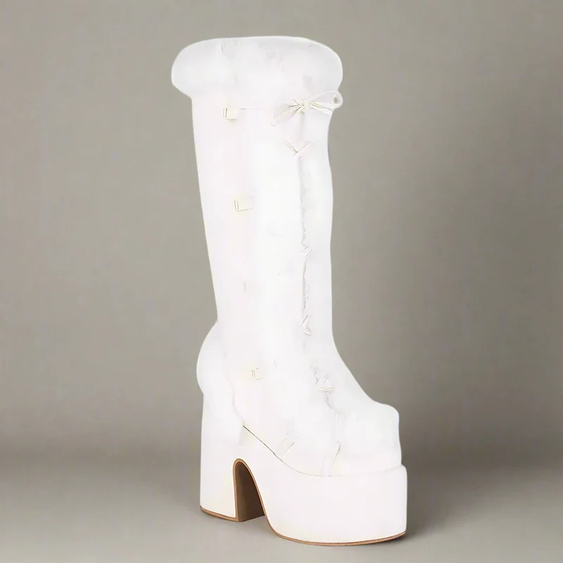 Bottes à plateforme épaisses et confortables pour le style hivernal