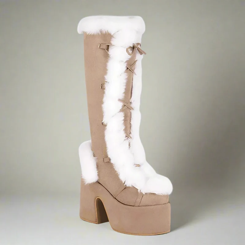 Bottes à plateforme épaisses et confortables pour le style hivernal
