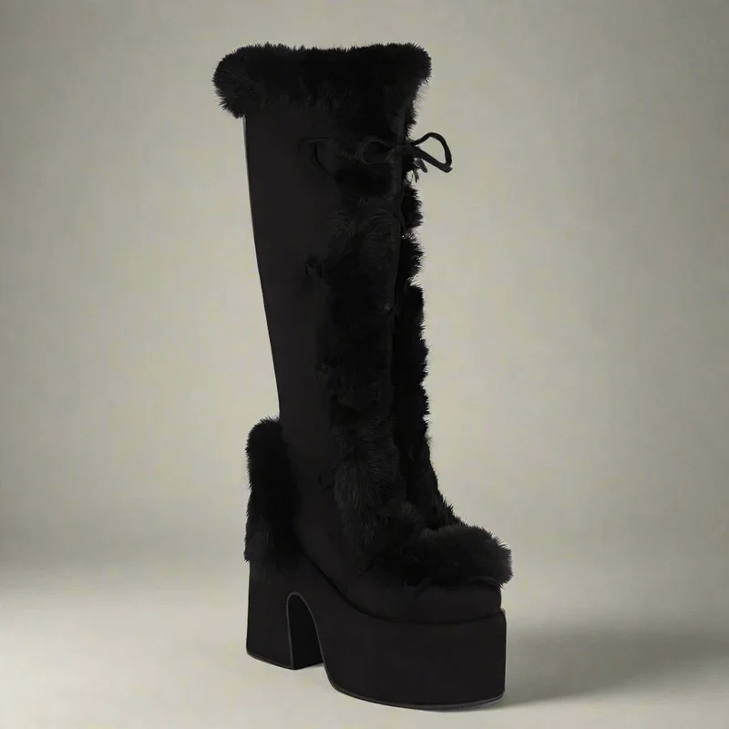 Bottes à plateforme épaisses et confortables pour le style hivernal