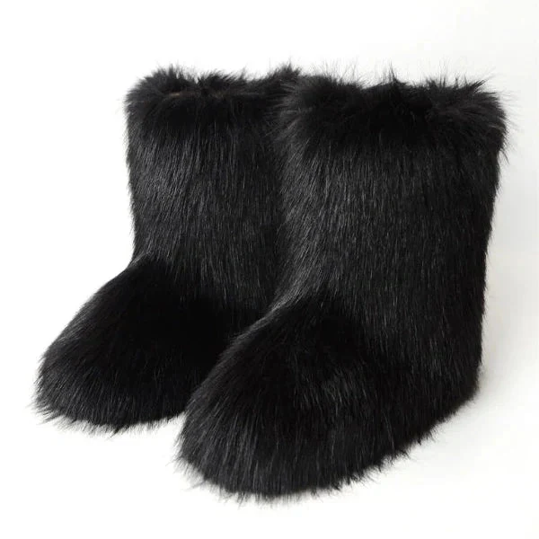 Bottes rétro Y2K en peluche givrée