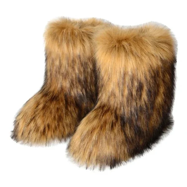 Bottes rétro Y2K en peluche givrée