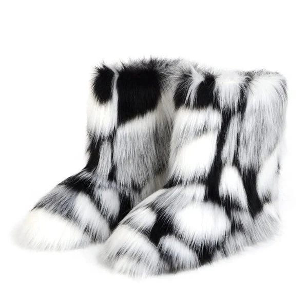 Bottes rétro Y2K en peluche givrée