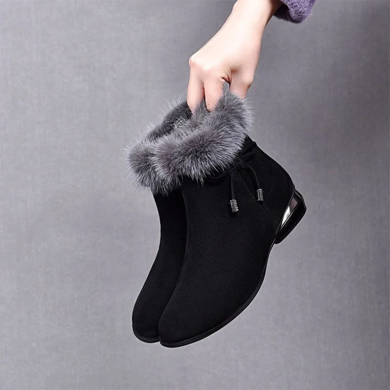 Bottes chevilles chaudes et élégantes antidérapantes pour femmes