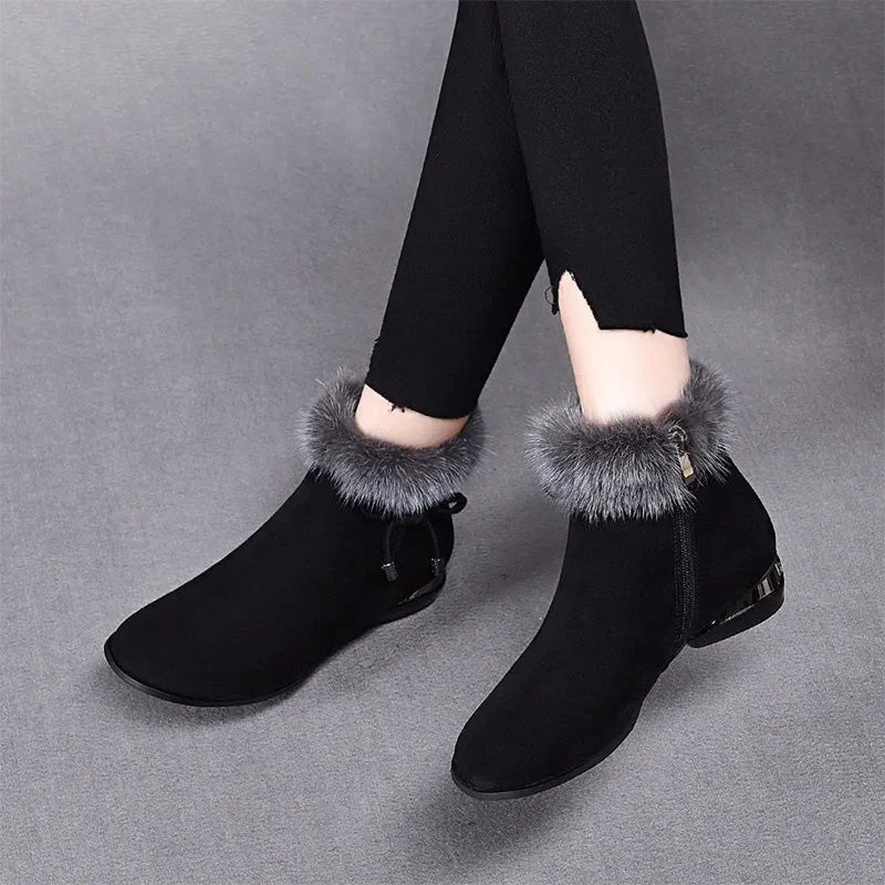 Bottes chevilles chaudes et élégantes antidérapantes pour femmes