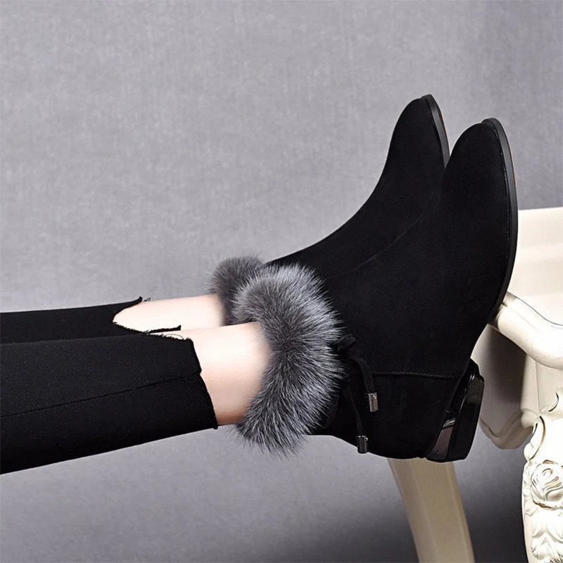 Bottes chevilles chaudes et élégantes antidérapantes pour femmes