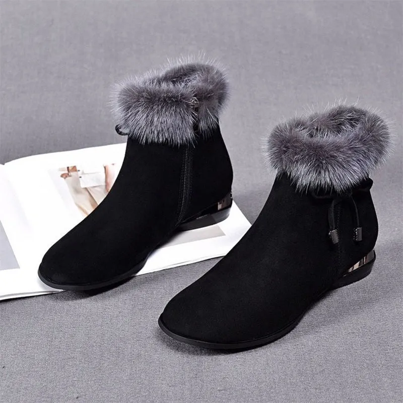 Bottes chevilles chaudes et élégantes antidérapantes pour femmes