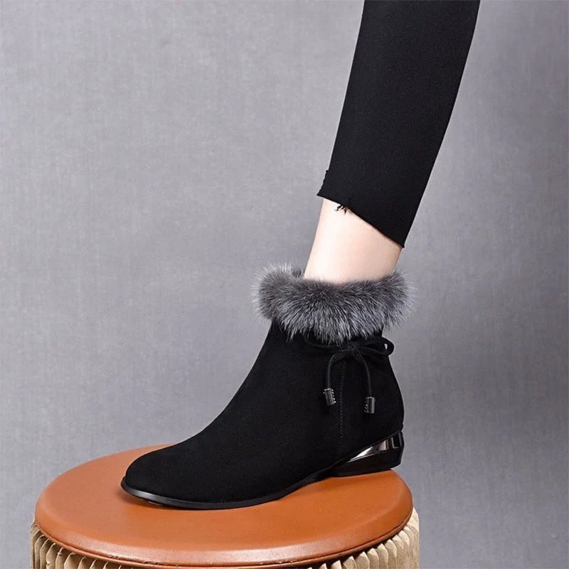 Bottes chevilles chaudes et élégantes antidérapantes pour femmes