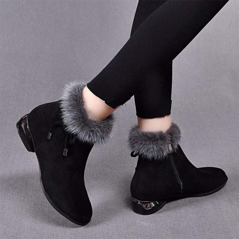 Bottes chevilles chaudes et élégantes antidérapantes pour femmes