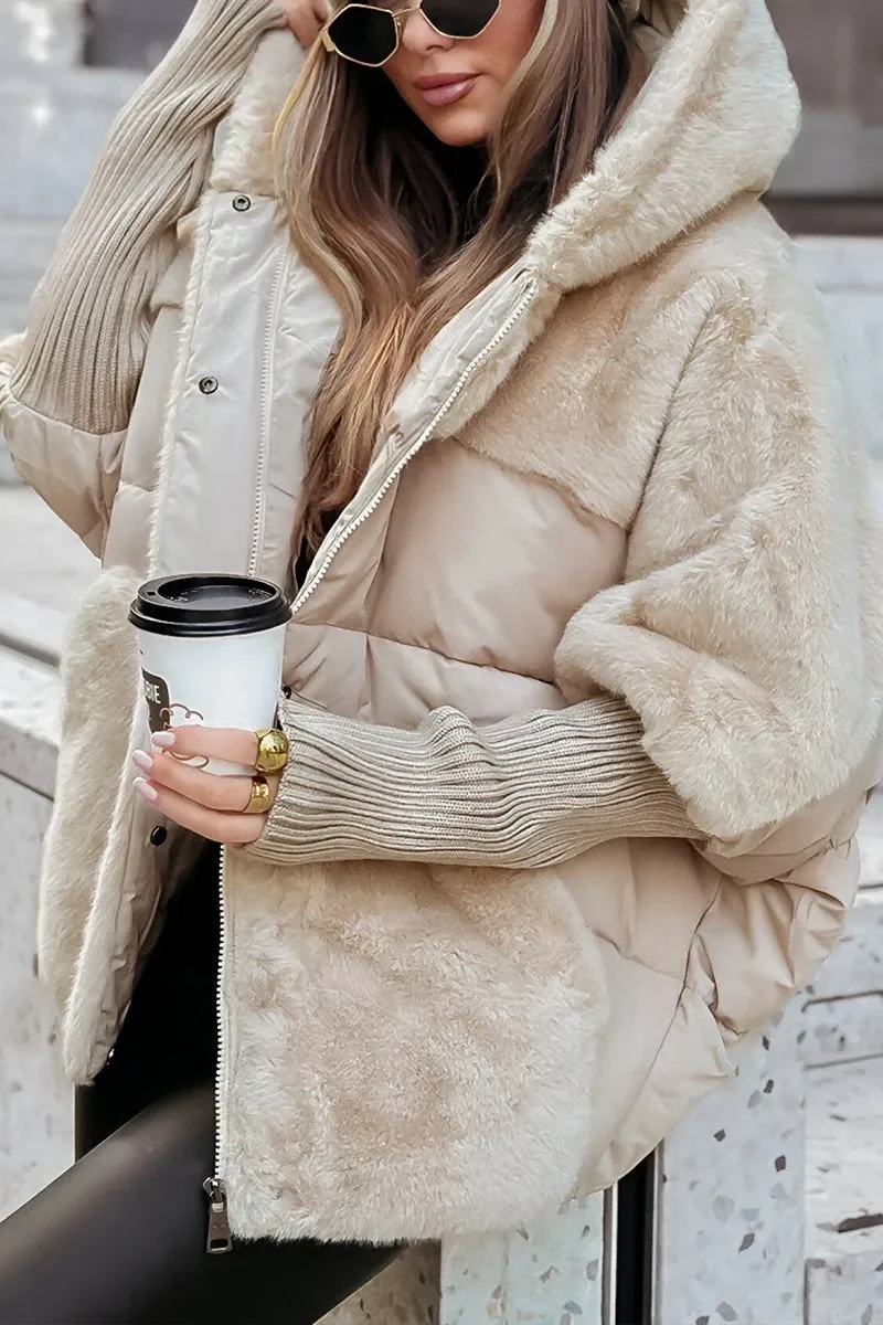 Veste décontractée doublée à capuche pour femmes