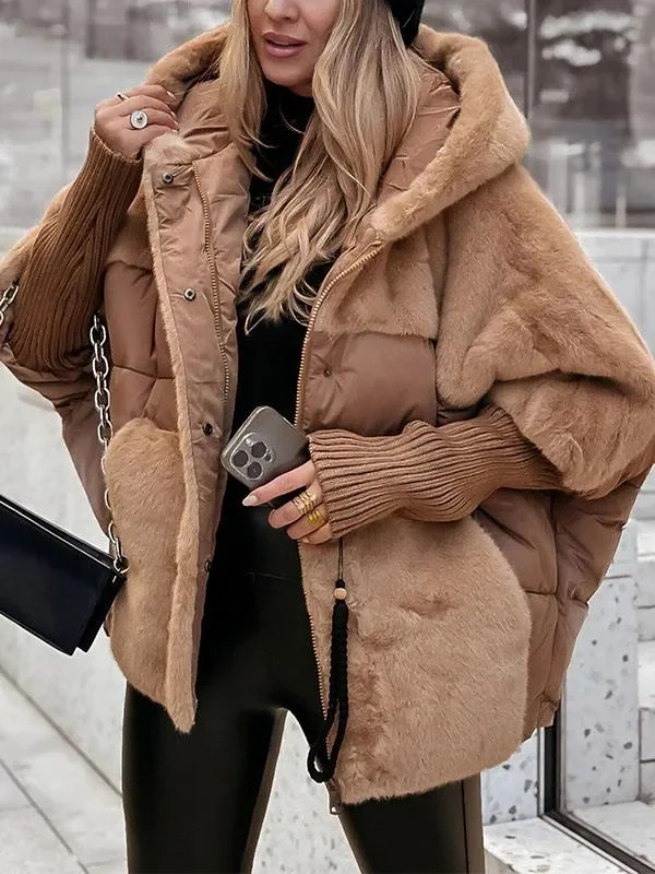 Veste décontractée doublée à capuche pour femmes