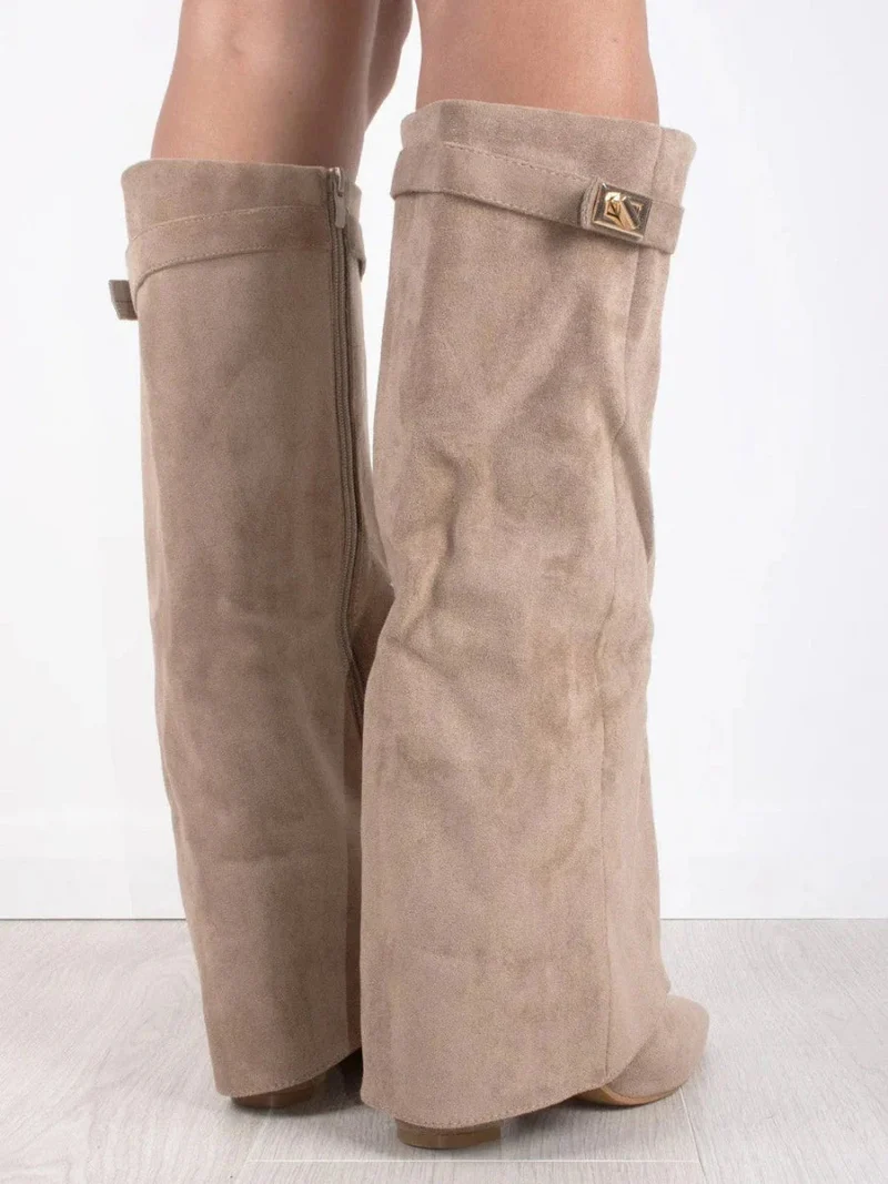 Bottes hautes pliables chic pour femmes
