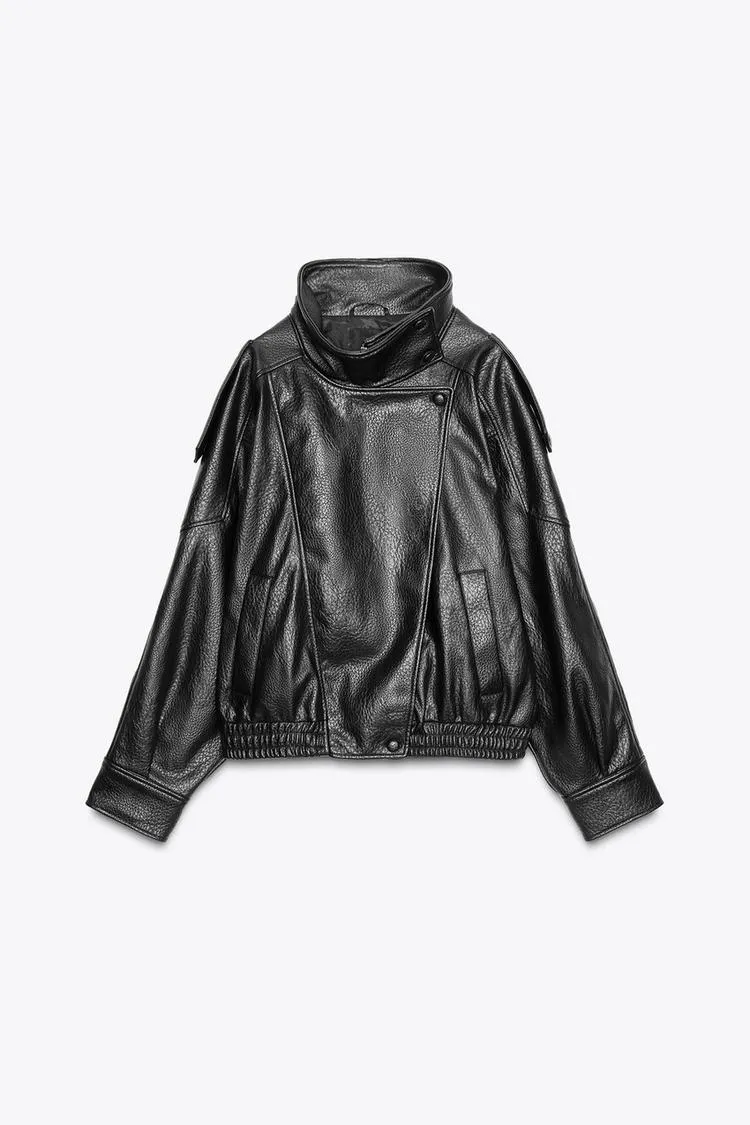 Veste en simili cuir noir