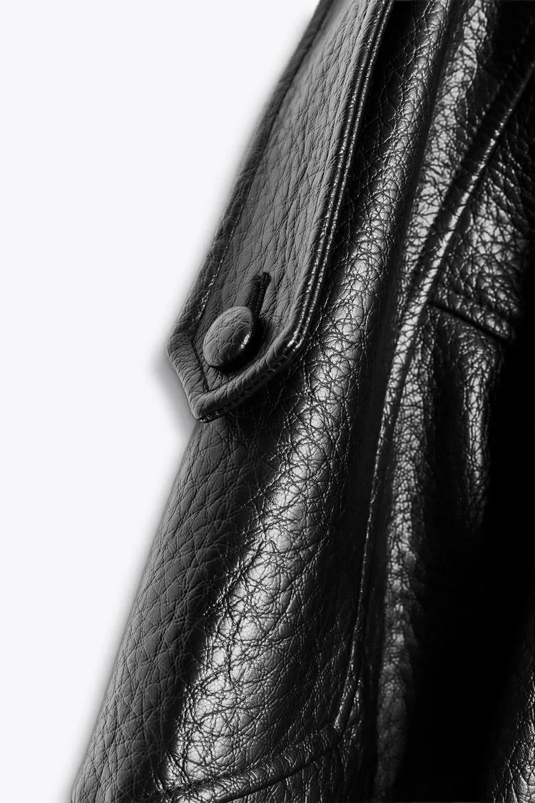 Veste en simili cuir noir