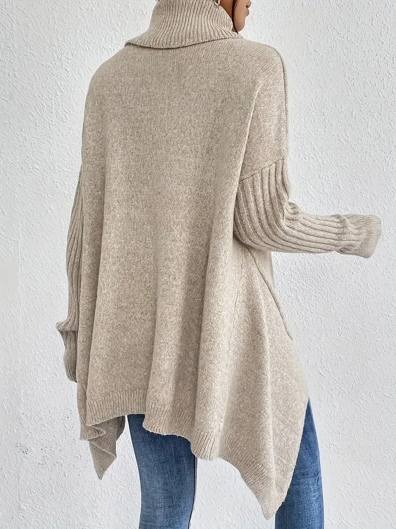 Pull à col roulé long et confortable pour un usage quotidien