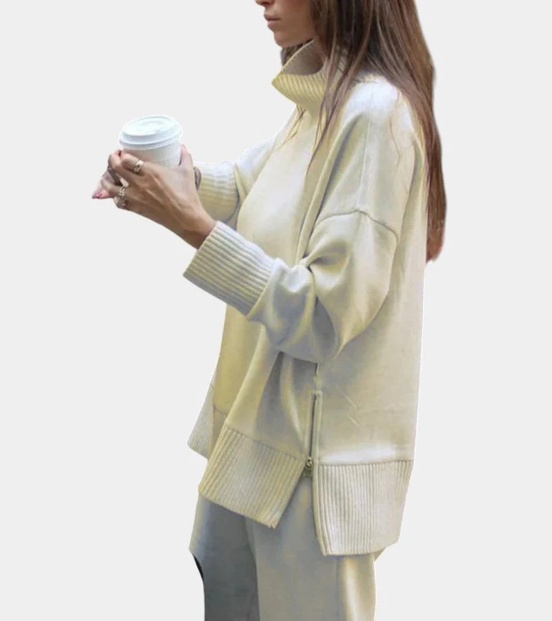 Élodie | Ensemble lounge doux deux-pièces : pull avec pantalon assorti