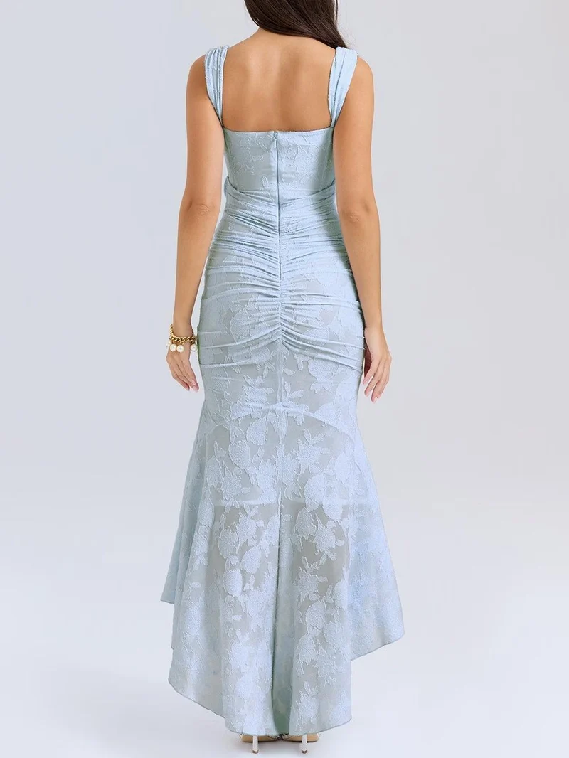 Robe Maxi Fleurie Bleuets