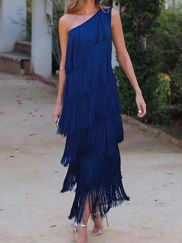 Robe Maxi Asymétrique Une Épaule Chic et Sans Effort