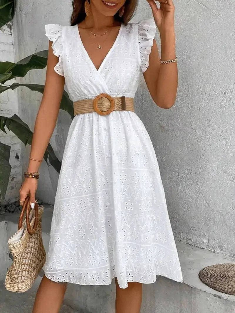Robe à manches papillon