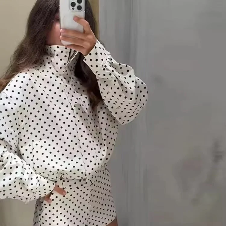 Veste courte à pois pour femmes