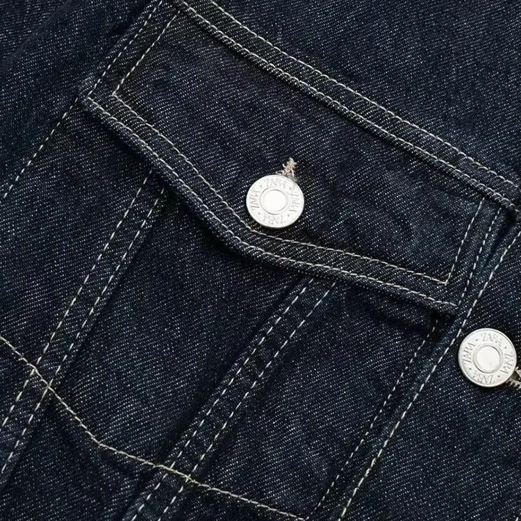 Veste en jean courte vintage pour femme