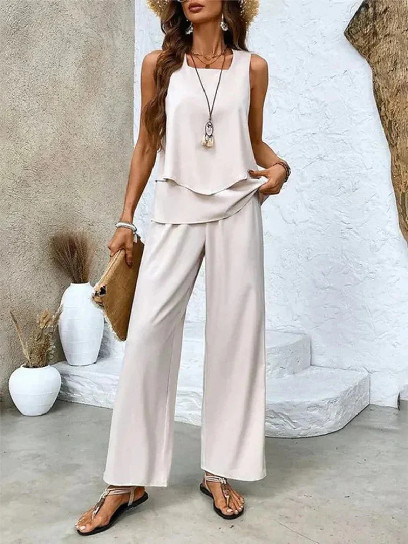 Orianna | Ensemble Haut Sans Manches et Pantalons Larges