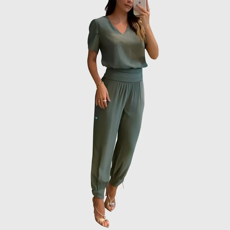 Janelle | Ensemble Blouse et Pantalon Élégant