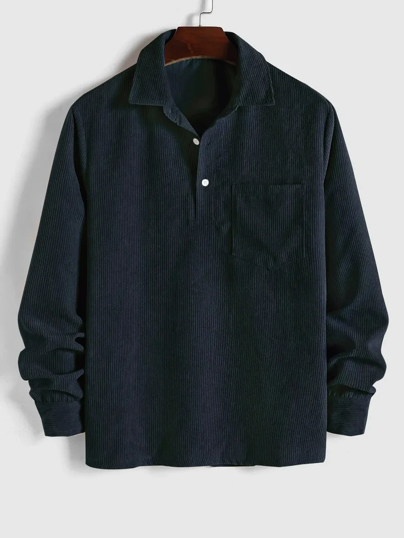 Robert | Chemise Manches Longues Demi-boutons Pour Homme