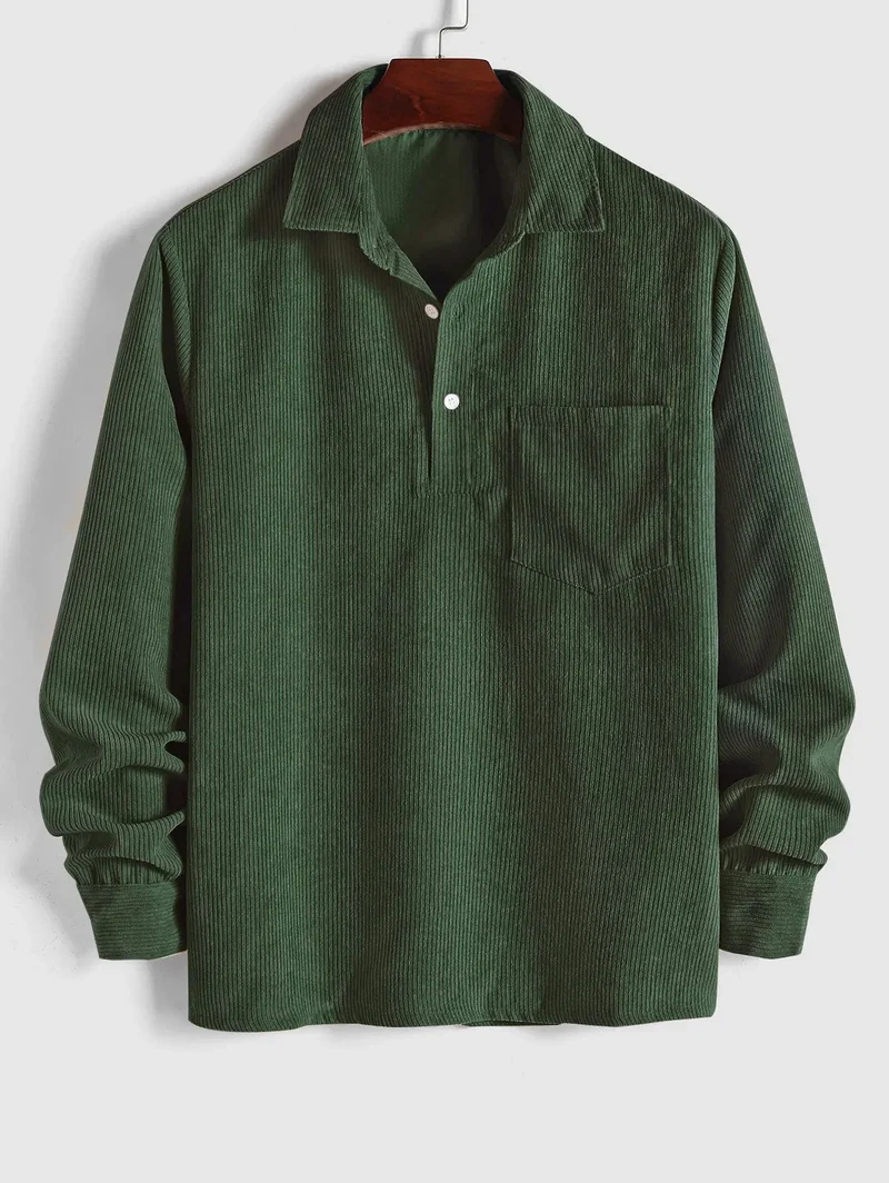 Robert | Chemise Manches Longues Demi-boutons Pour Homme