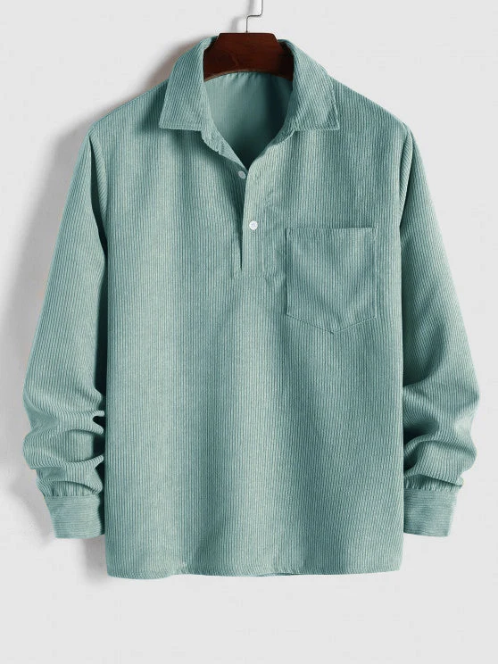 Robert | Chemise Manches Longues Demi-boutons Pour Homme