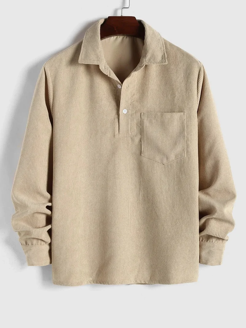 Robert | Chemise Manches Longues Demi-boutons Pour Homme