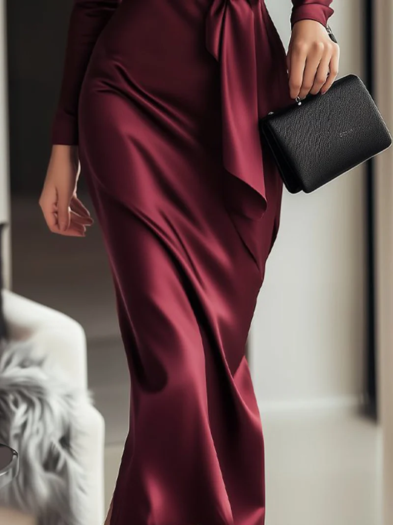 Louise | Robe Portefeuille Satinée