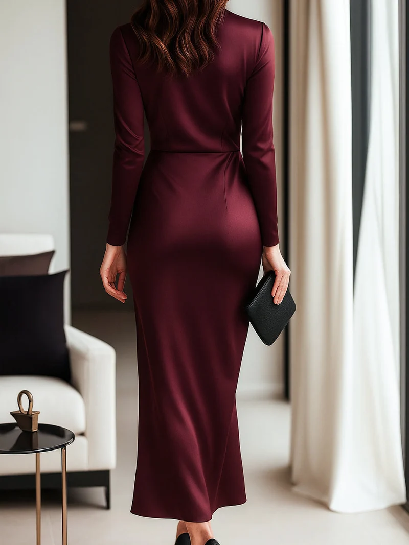Louise | Robe Portefeuille Satinée
