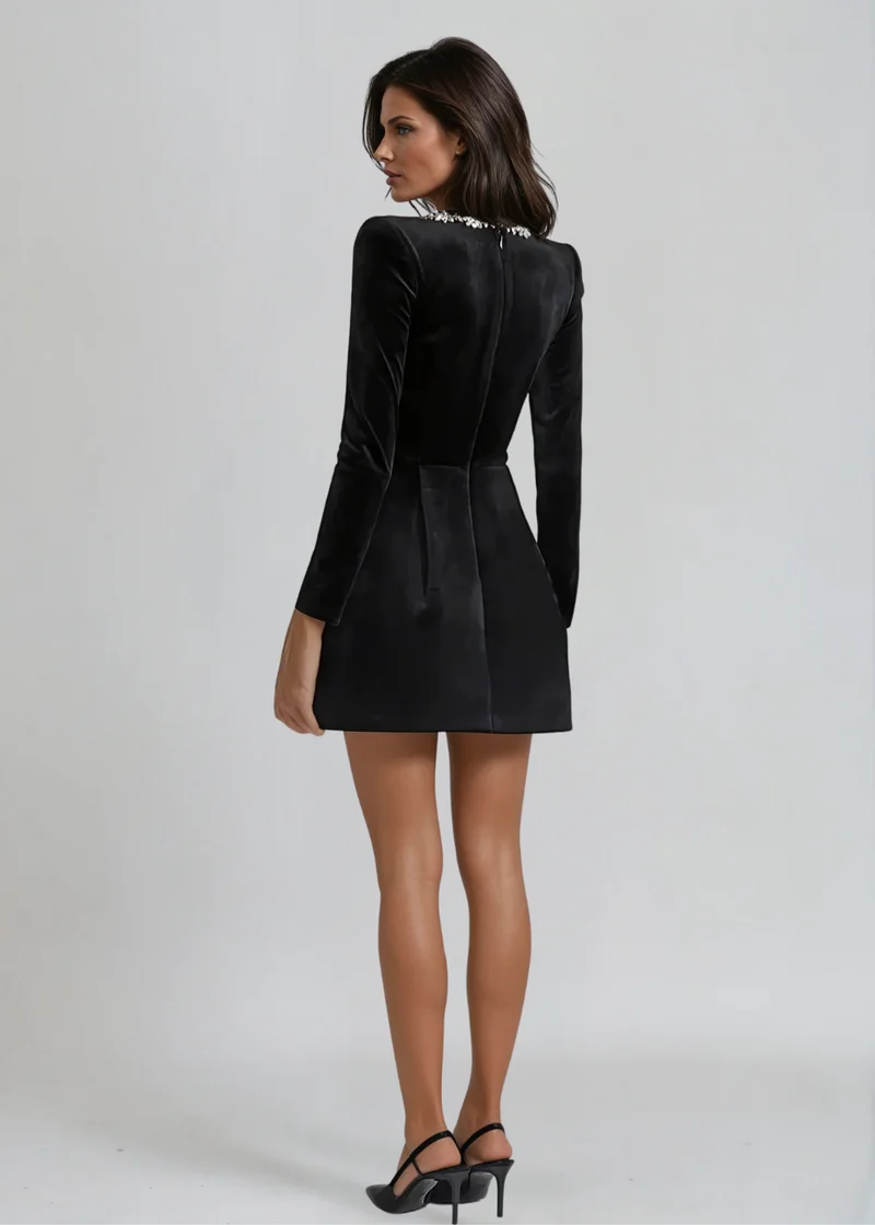 Sarah | Robe Mini En Velours