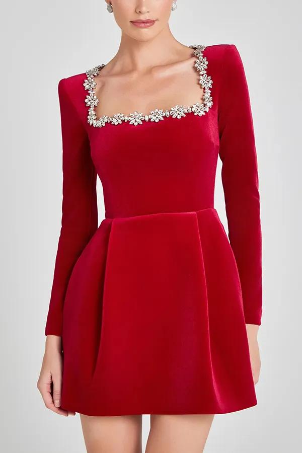 Sarah | Robe Mini En Velours