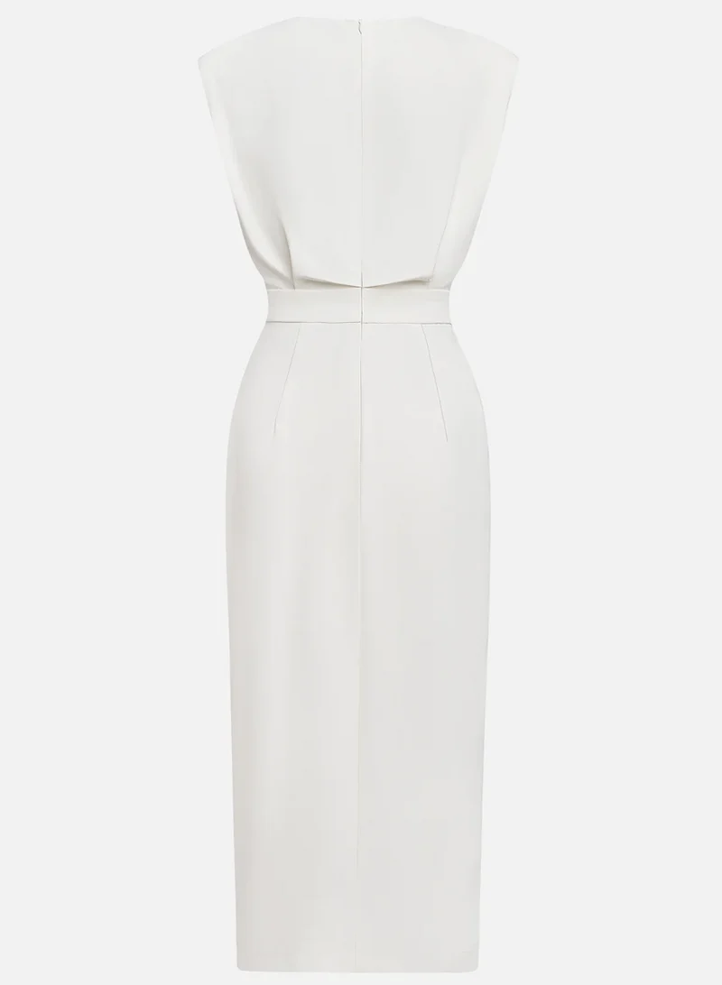 Chloé | Robe Midi Ajustée Avec Boutons Dorés