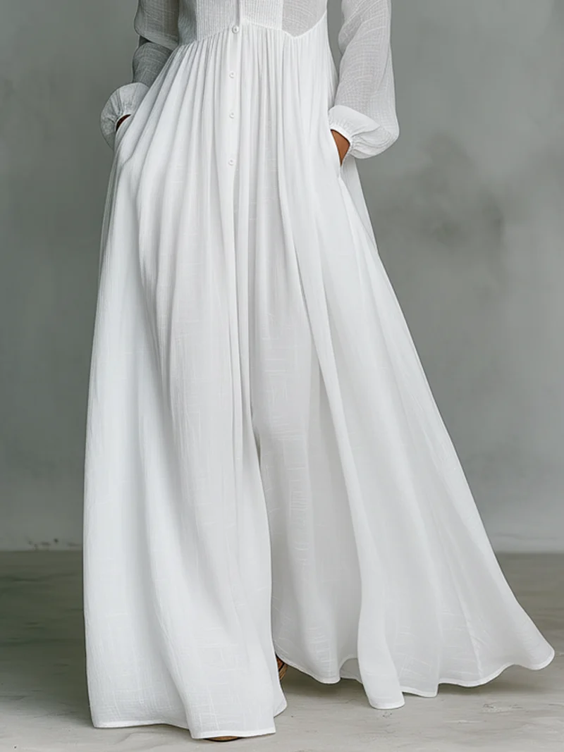 Serena | Robe maxi à boutons fluides
