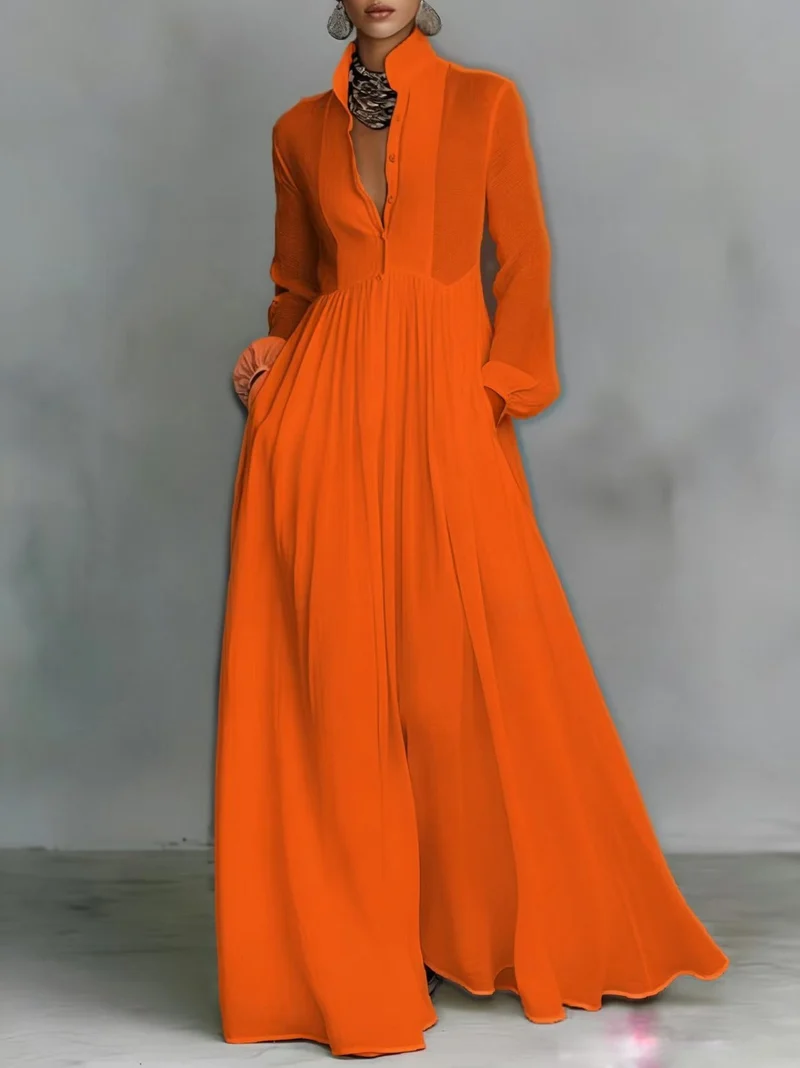 Serena | Robe maxi à boutons fluides