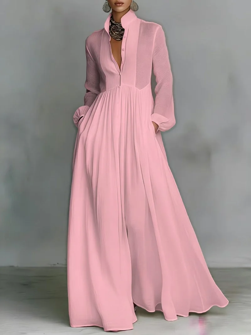 Serena | Robe maxi à boutons fluides