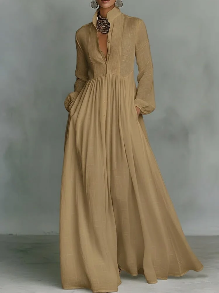 Serena | Robe maxi à boutons fluides