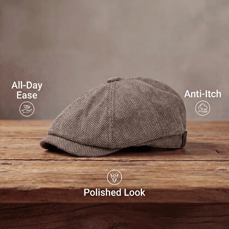 Nestor | Casquette en Laine Herringbone