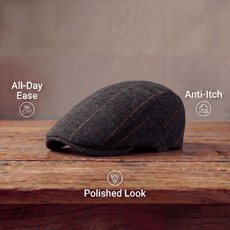 Conrad | Casquette en Herringbone à Rayures