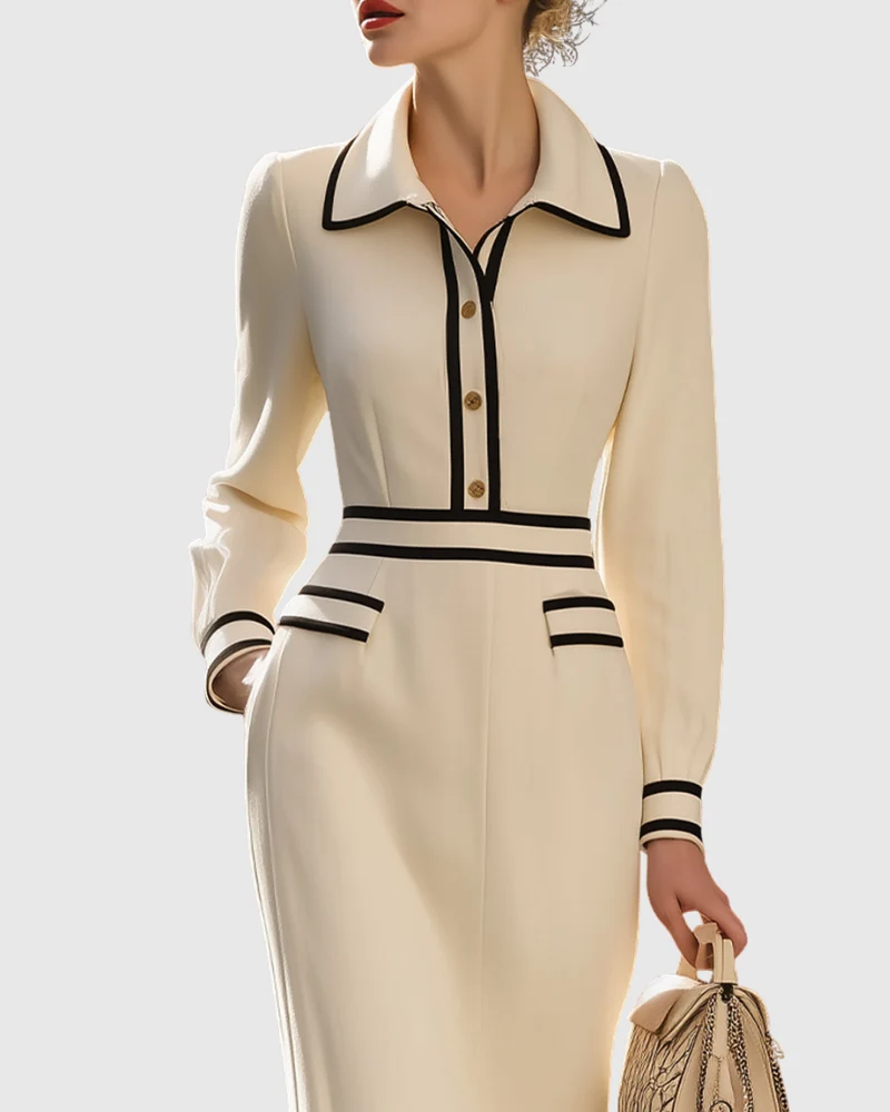 Aderyn | Robe Midi Sur Mesure Avec Détails Bouton