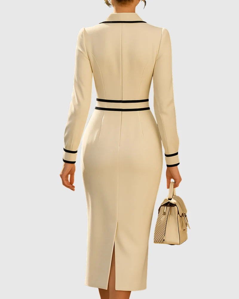 Aderyn | Robe Midi Sur Mesure Avec Détails Bouton