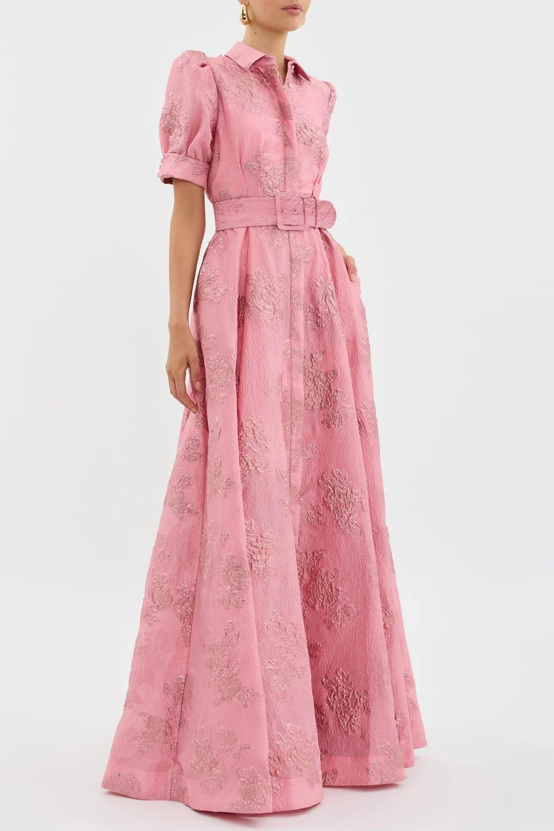 Annette | Robe avec Manches Courtes Bouffantes