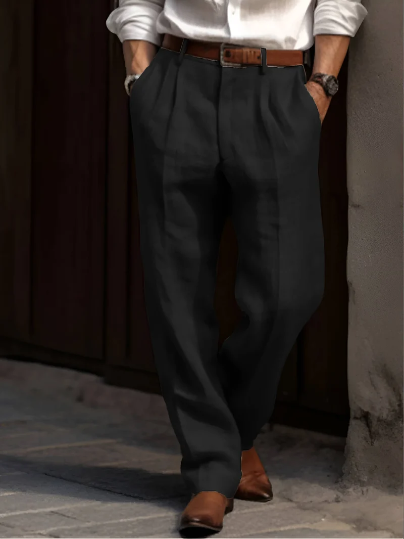Edmond | Pantalons en Lin Plissés Classiques